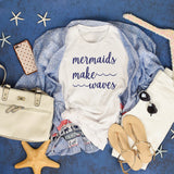 t-shirt with mermaids make waves design 
