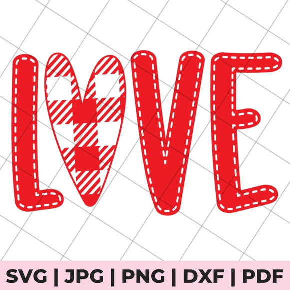 plaid love svg file