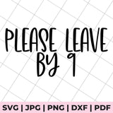 please leave by 9 svg file