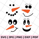 snowman faces svg file for holiday crafting