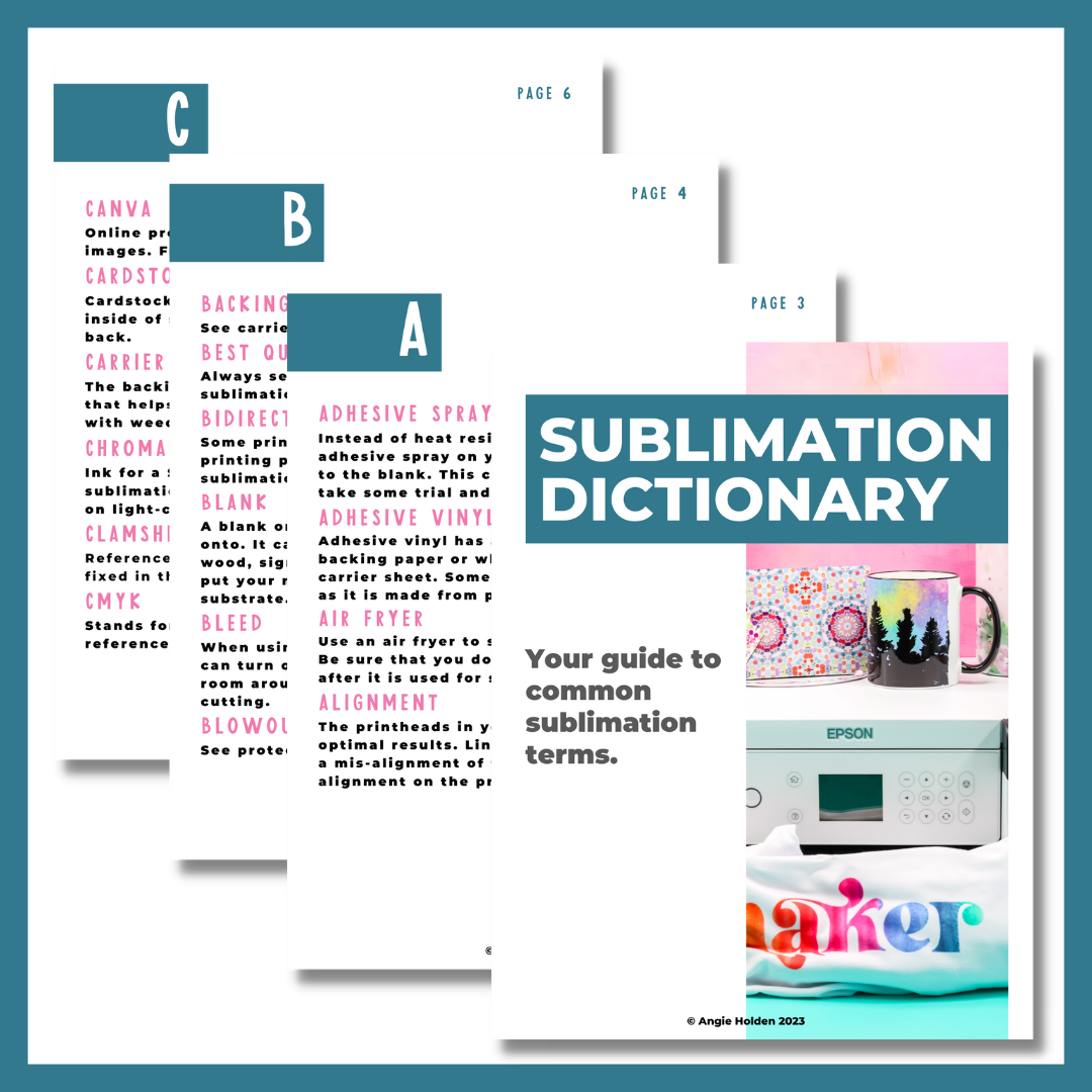 Sublimation Dictionary – The Country Chic Cottage