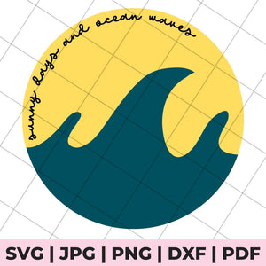 sunny days and ocean waves svg file