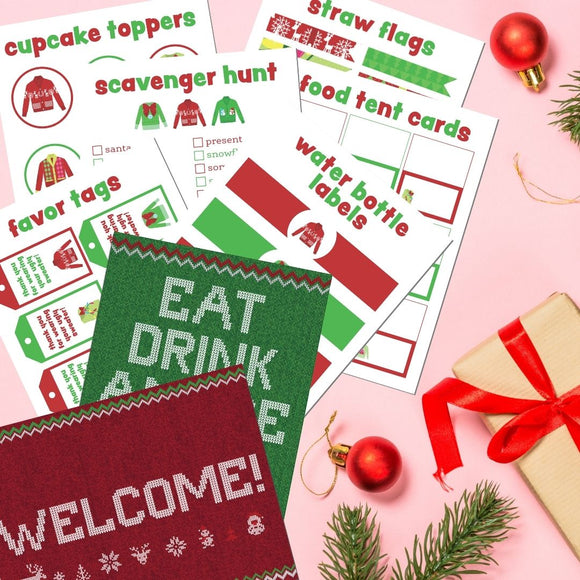 ugly sweater printable pack