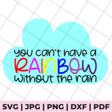 you can't have a rainbow with the rain svg file